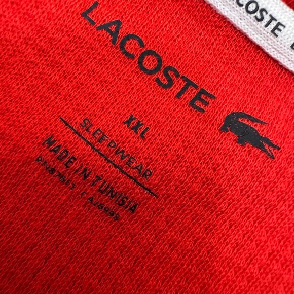Lacoste Lounge Shirt Sleepwear Men's 2XL Orange Waffle Knit Thermal Long Sleeve - Picture 4 of 11